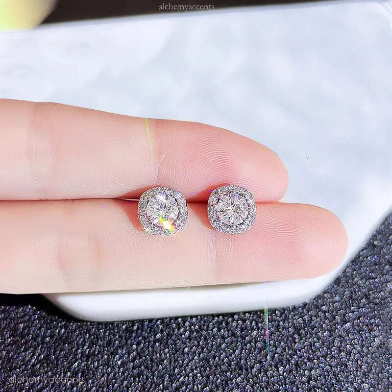 Pure Silver Men's Moissanite Earring Set for a Chill Hip Hop Style