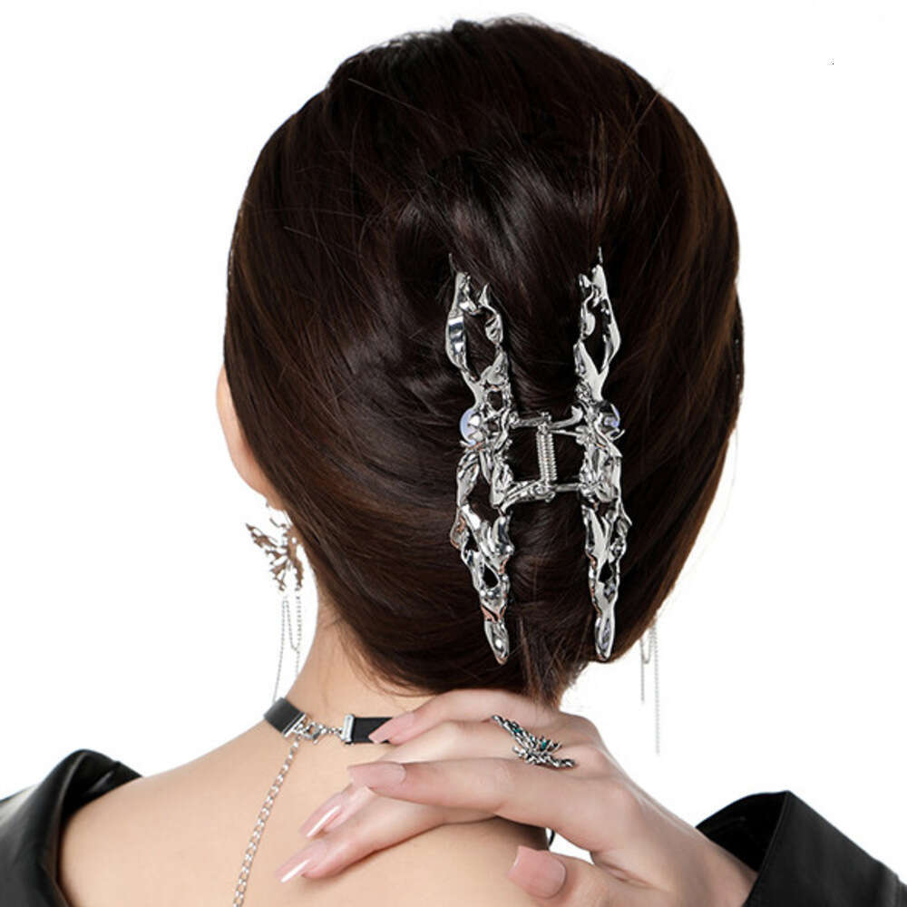 Original Moonstone Hollow Butterfly Hair Claw Wholesale for Women New Chinese Style Minimalist Shark Clip Niche High-end Hairpin