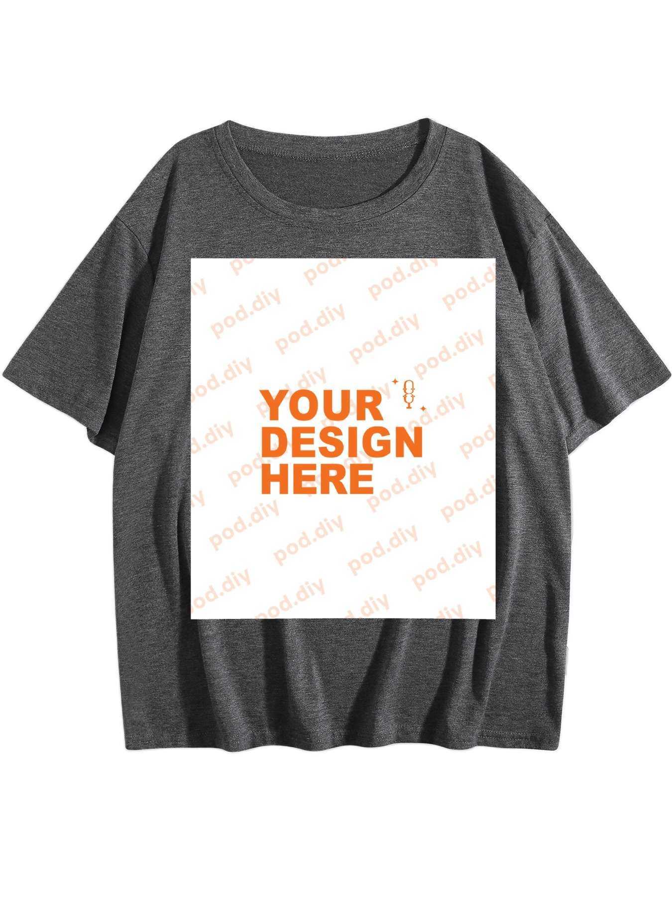 POD.DIY Women's Basic Crew Neck T-shirt Soft Fabric Custom Black T-shirt Personalized Design Women's Short Sleeve