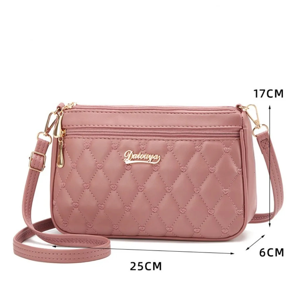 PU Leather Crossbody Bags Zipper New Fashion Shoulder Bag for Women Large Capacity Embroidery Thread Small Purse and Handbags R251110