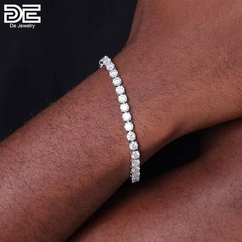 De 2023 Wholesale Women Men Fine Jewelry Necklace 5MM 925 Sterling Silver VVS Diamond Moissanite Tennis Chain Necklace