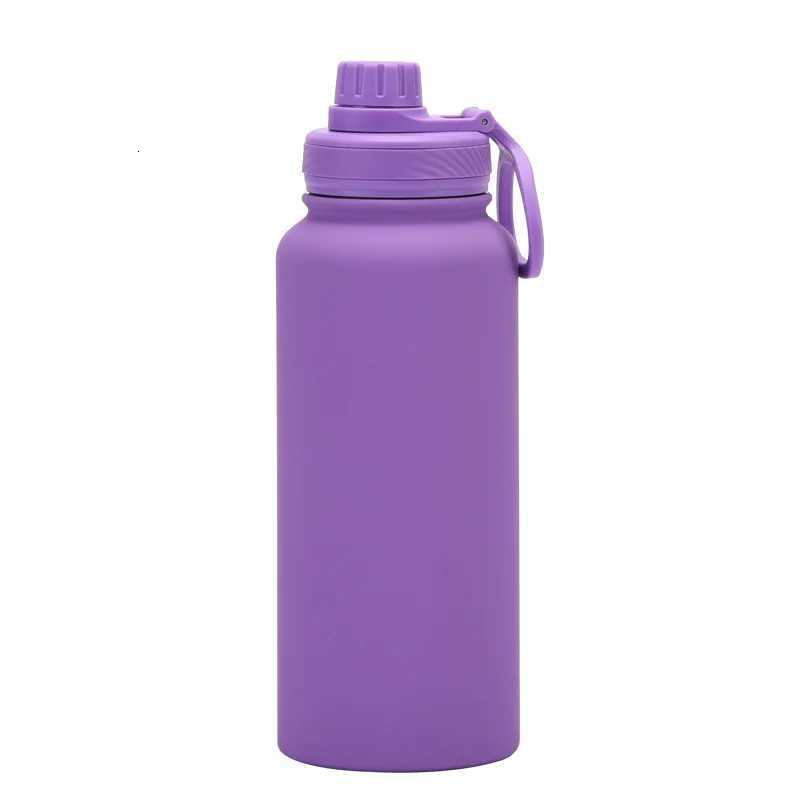 Fashionable cup skin feel 1L 34oz 1000ml stainless steel thermal flask thermos vacuum water bottle with screw top Y251110