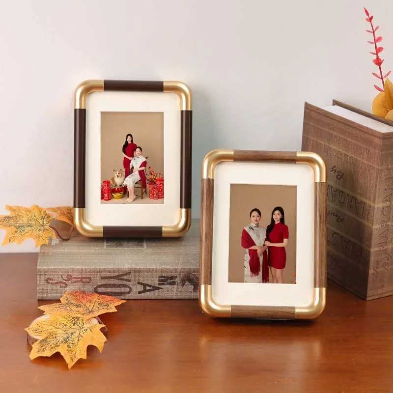 New Premium Texture Photo FrameDesktop DecorationWall Framed Frame Golden Corner Picture FrameTable Decoration Gift L251110 H260306