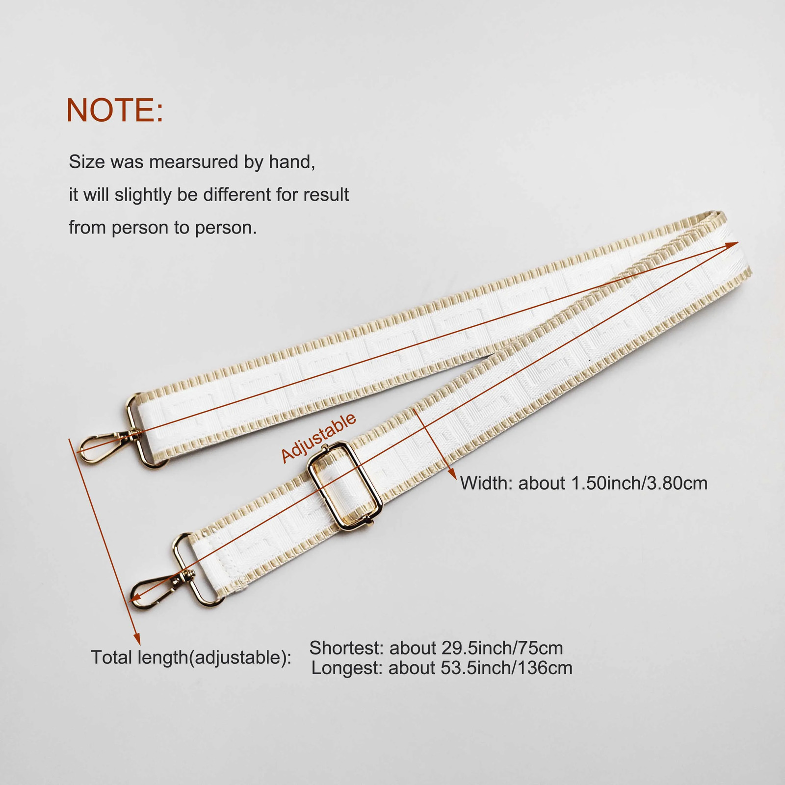 1 Piece 150inch Wide Adjustable Handbag Strap Purse Strap Replacement Shoulder Crossbody Strap Maze Pattern Bag Strap 251110