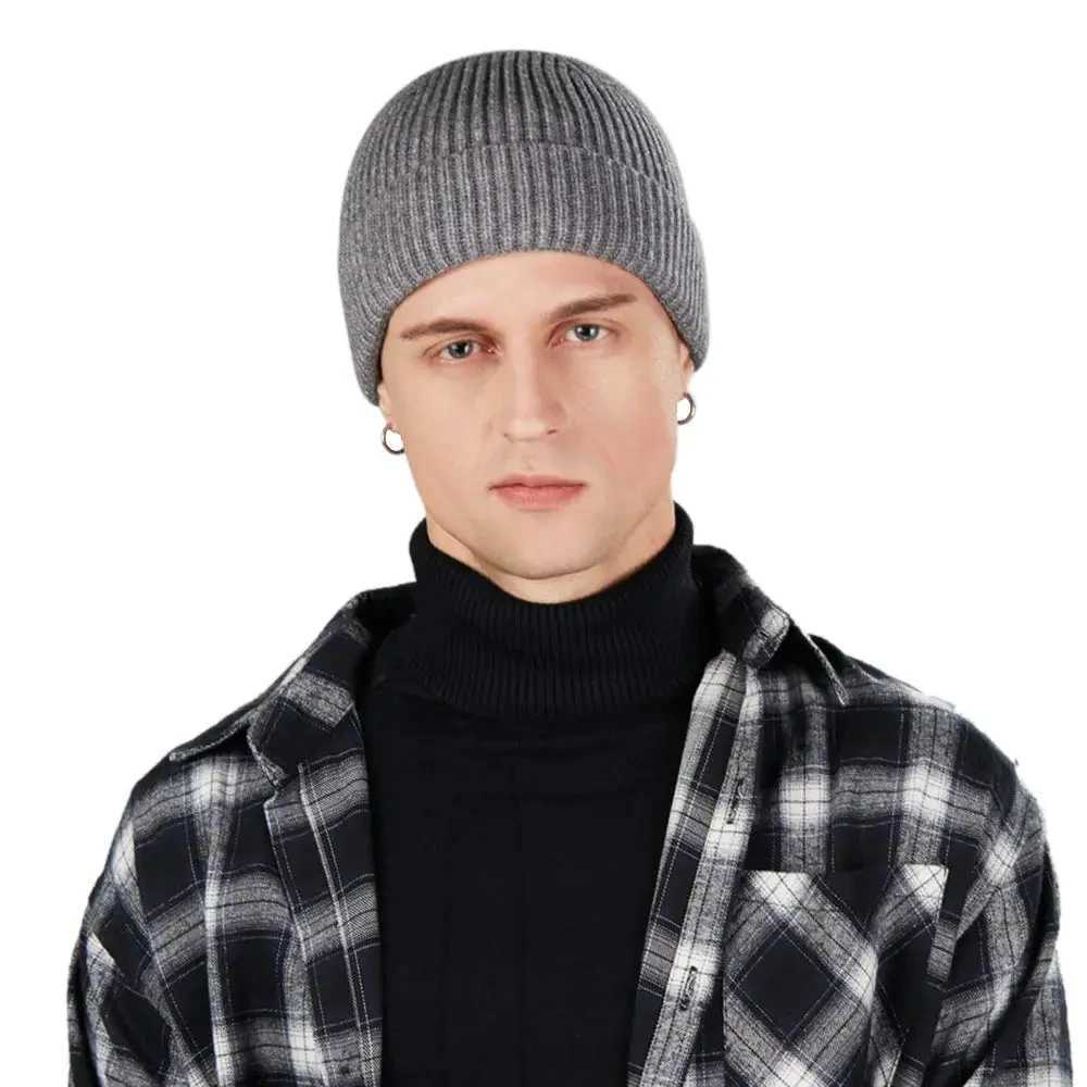 Winter Warm Unisex Wool Beanies Caps Fisherman Hat for Men Short Knit Watch Cap Cuffed Trawler Hats Hip Hop BonnetXJ251110