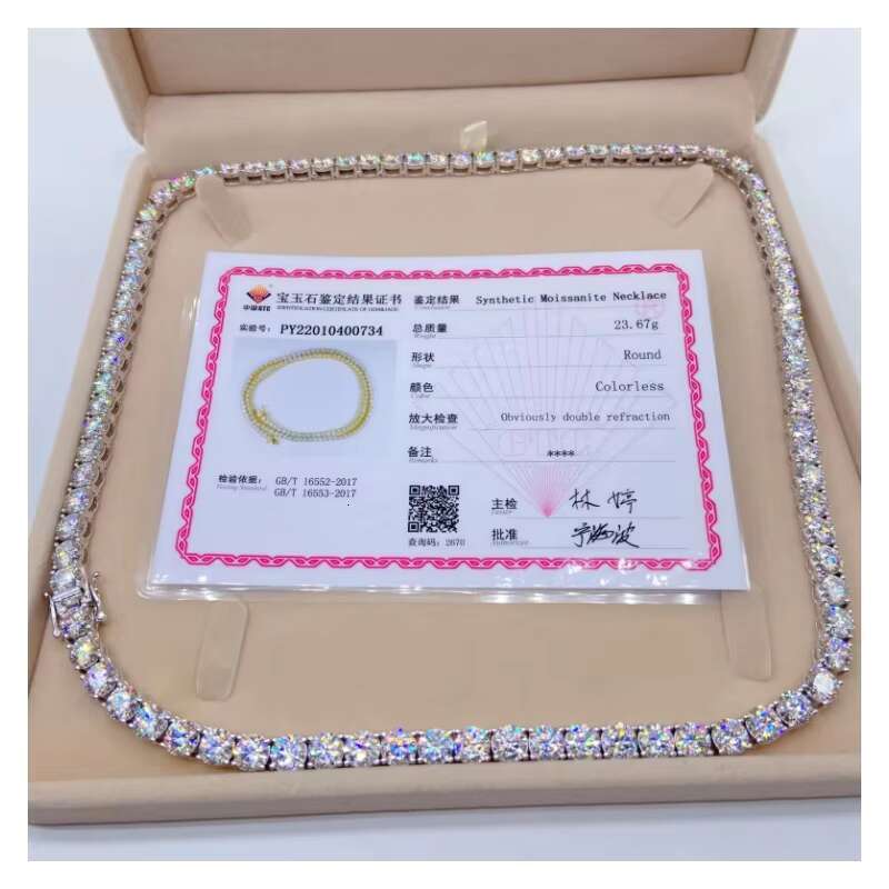 Wholesale Price RTS Hip Hop Jewelry Sterling Silver 925 Pass Tester Diamond Chain VVS Moissanite Luxury Tennis Chain