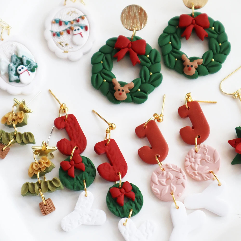 2025 Christmas Tree Star Dangle Earrings for Women Girls Christmas Garland Pendant Earring Deer JOY Bow Earring Gifts Jewelry 251031