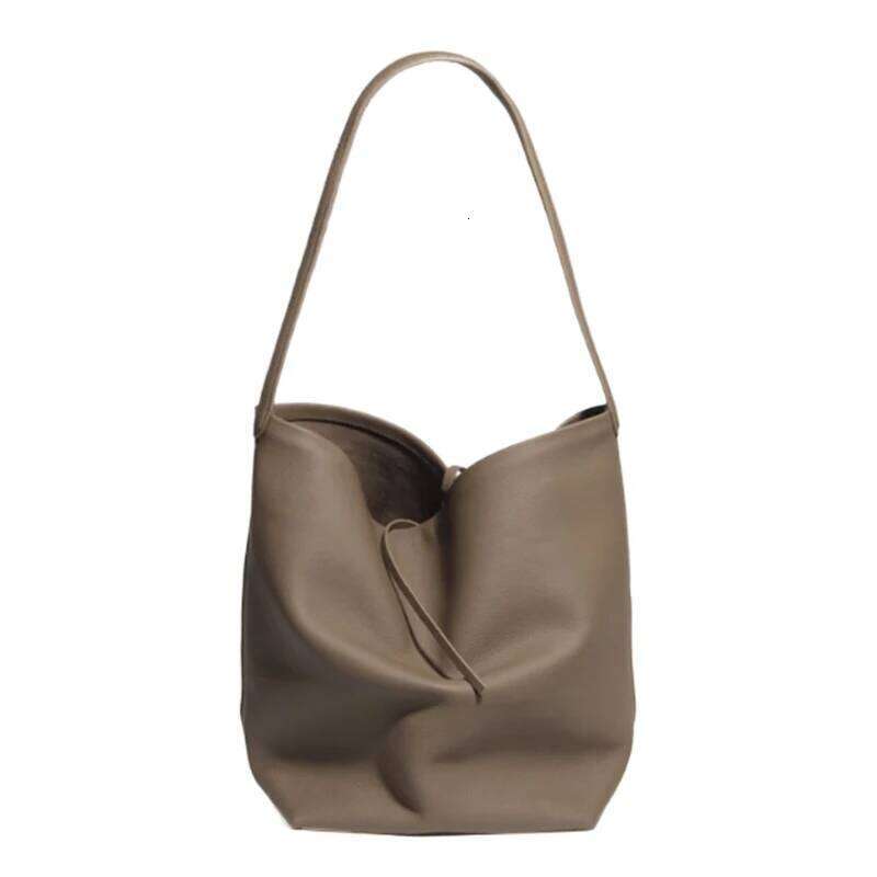 MENDY Bucket Large Women's Tote Shoulder Luxury Designer Genuine Leather Handbag Japanese Popular Bag Soft Row