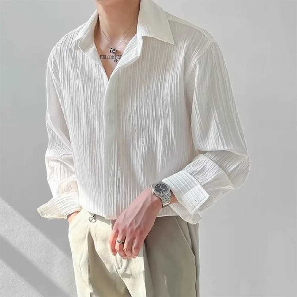Mens Japanese Vintage Shirts Long Sleeve Suit Collar Casual Drapped Solid Color Button-down Fashion Cardigan Tops 2025 New K251110