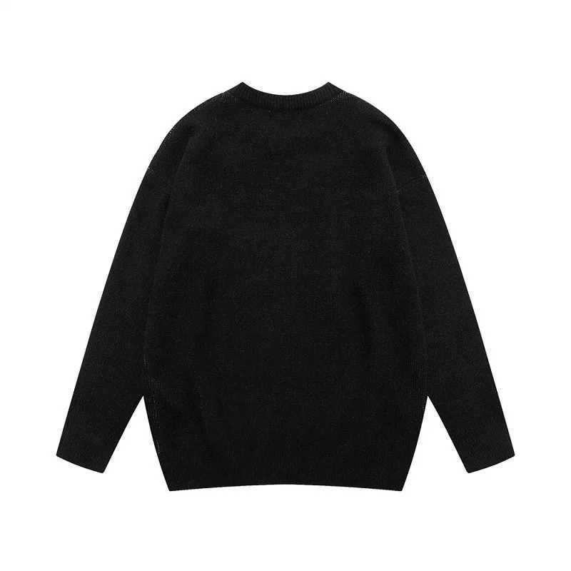 Fashion Vintage Knitted Sweater Aesthetics Harajuku Autumn Knitted Women Oversized Sweater Streetwear Portrait Print Pullover y2k Y251110
