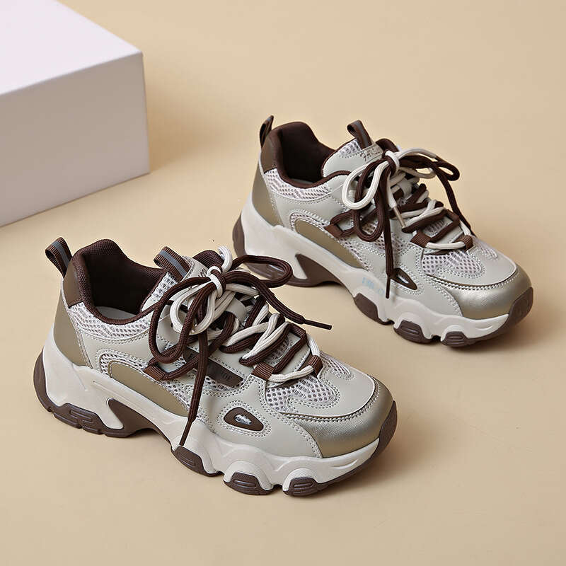 Paris 2025 Autumn Winter Dad for Women Thick Sole Height Increasing Mesh Breathable Versatile Lightweight Sports Casual Shoes F890