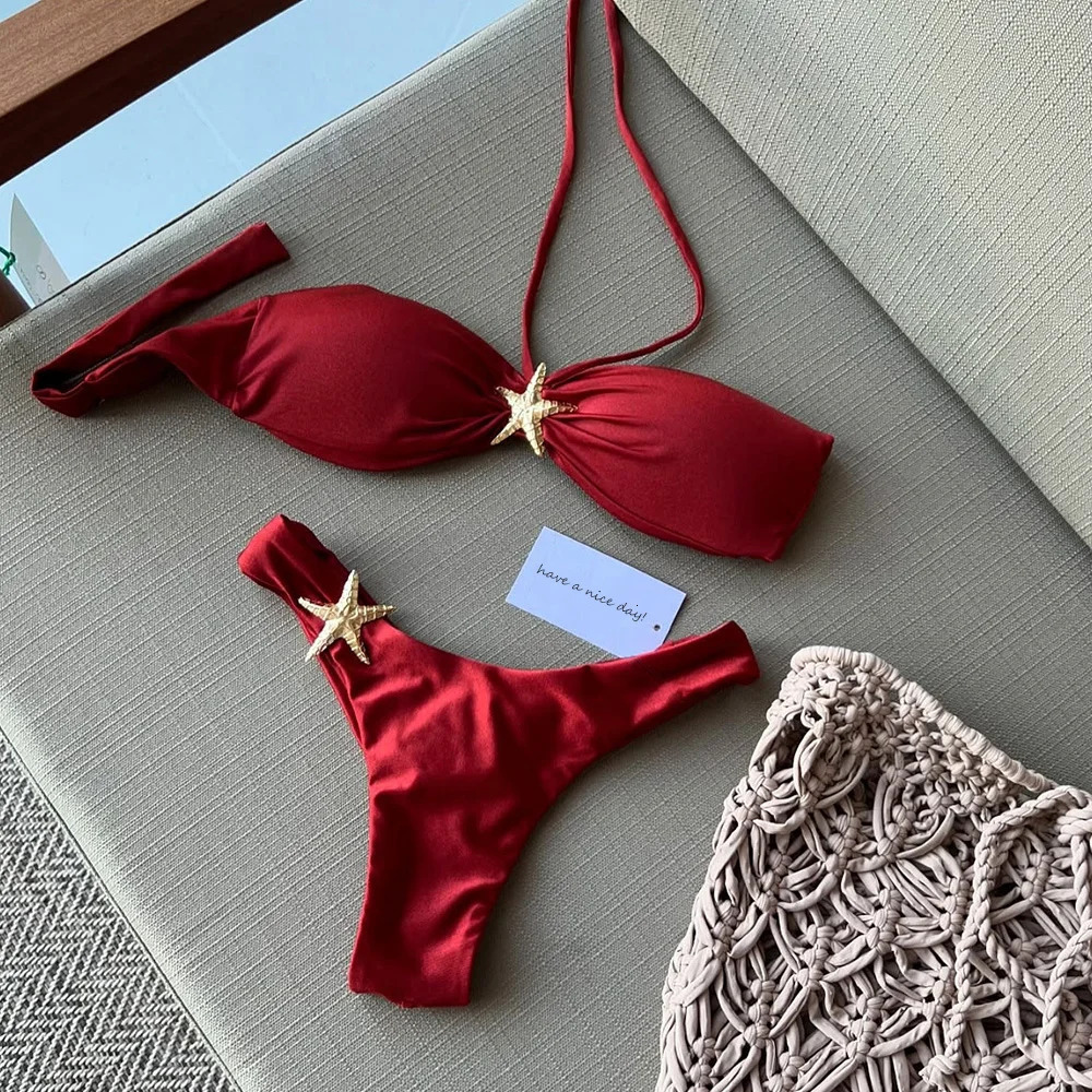 Micro Bikini 2025 Sexy Women Swimsuit Push Up Swimwear Sexy Bikini Set Brazilian Biquini Female Swimming Suit Starfish Beachwear 250409