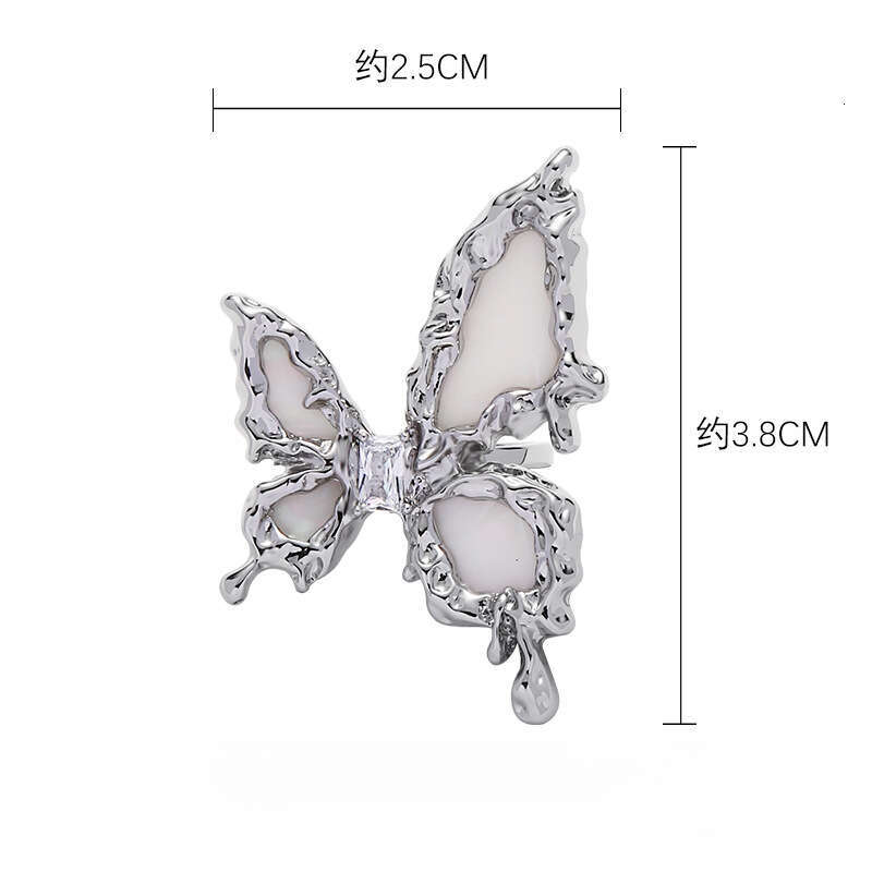 New Chinese Style Three-Dimensional High-End Niche Design Butterfly Zircon Light Luxury Versatile Open Index Finger Ring
