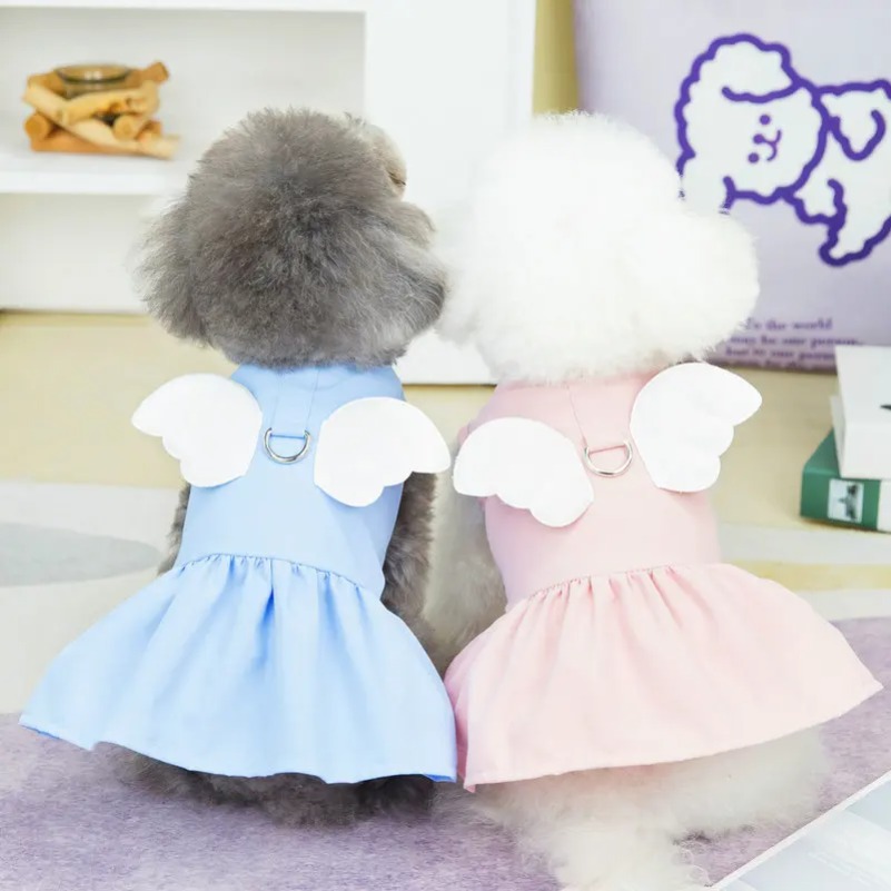 Pet Clothing for Dogs Cats Small Dog Dress Angel Wings Skirt Dog Clothes Dog Accessories Spring Summer Cat Clothes