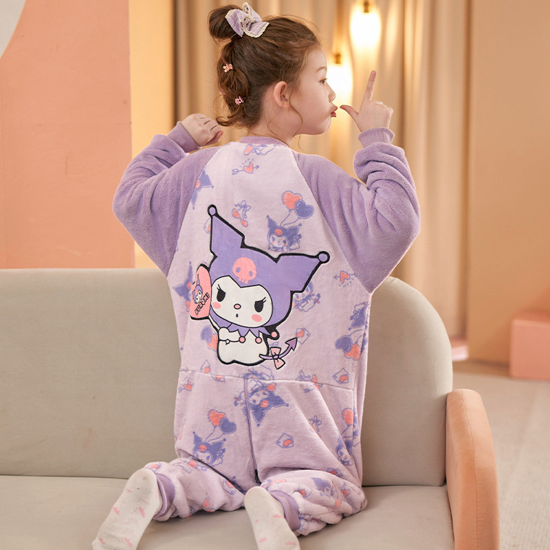 Towels Robes Girl Autumn Winter Long Warm Flannel Bathrobe for Girls Cozy Bath Robe Zipper Night Dressing Gown Kids Sleepwear Size 6 8 10 12Y 221020