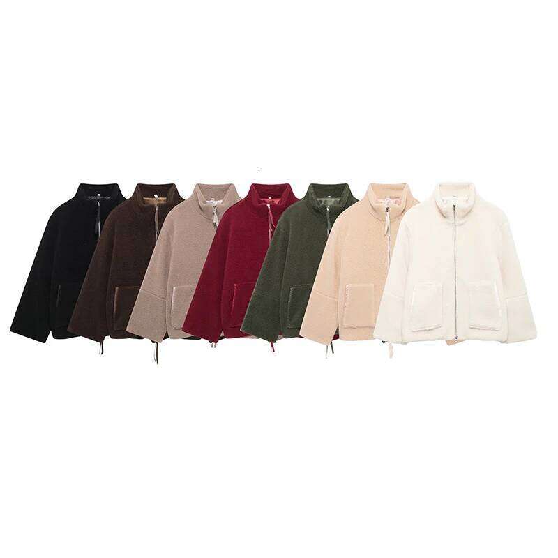 SIYANG Women Autumn Fashion Loose Teddy Coat Female Pockets Zipper Warm Faux Lamb Jacket Ladies Casual Outerwear