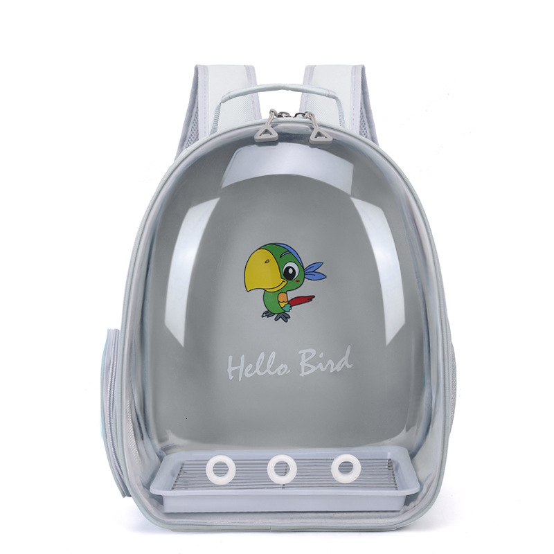 Bird bag parrot bag outdoor backpack transparent birdcage porous breathable portable storage gray machine phoenix head bag designer bag
