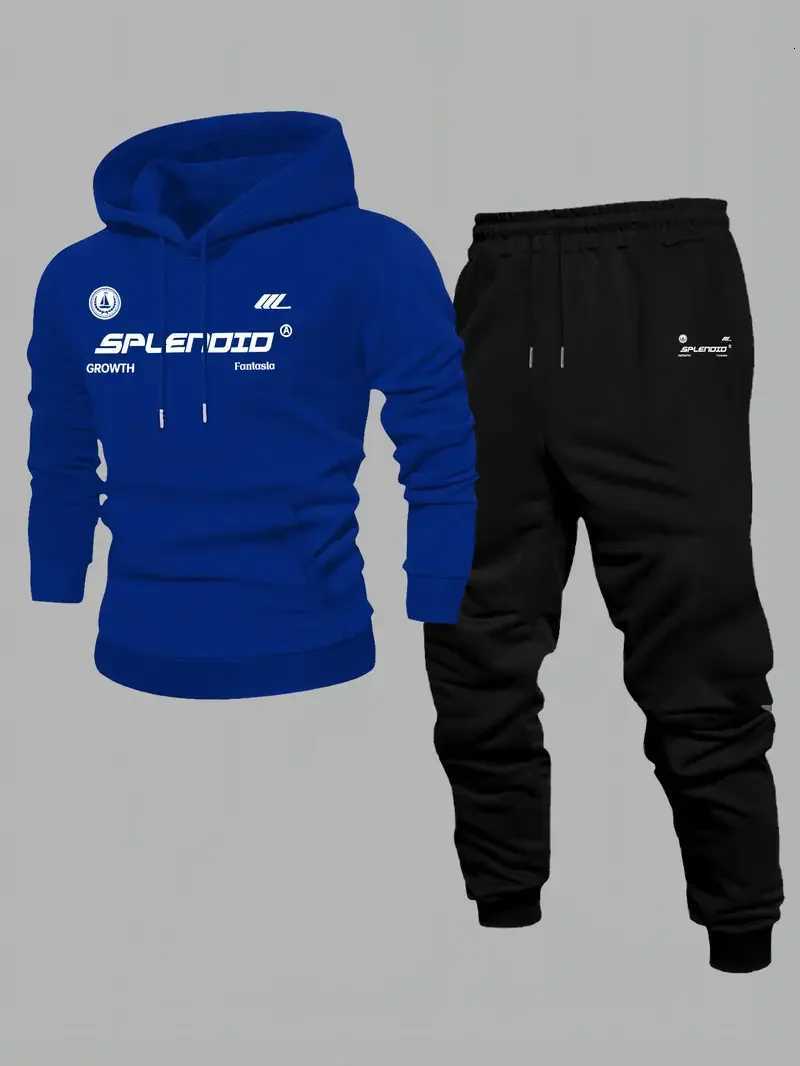 Mens Velvet Thickened Sports Set New York Letter Printed Spring and Autumn Hoodie Set Long Sleeve Casual Comfortable Pocket Hoo W251110