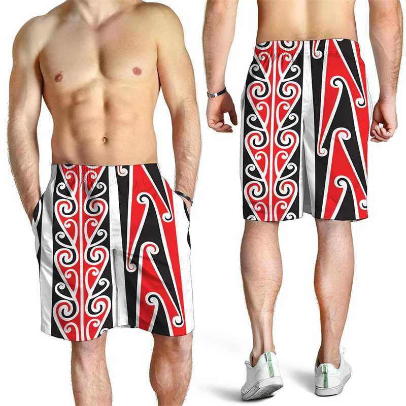 New Mens Summer Shorts Loose Fashion Shorts 3D Printed Casual Maori Ethnic Pattern Harajuku Tree Trunk Sports Quick drying ShortsW250410