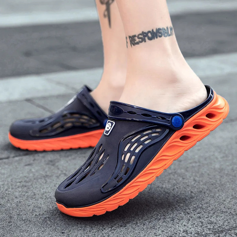 Summer Beach Sandals Non slip Breathable Mens EVA Clogs Sandals Fashion Garden Hole Shoes Mens Flip Cover 250408