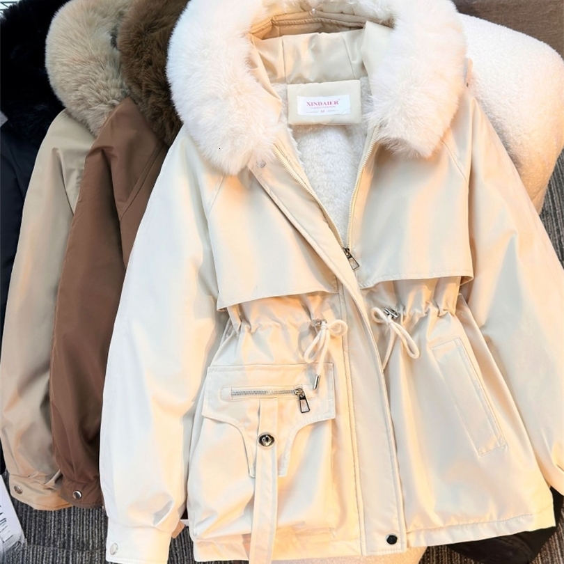 in Womens Autumn Winter Fashionable Loose Hooded Jacket Solid Color Casual Thick Warm Zipper Parka Coat Clothes Tops 251106