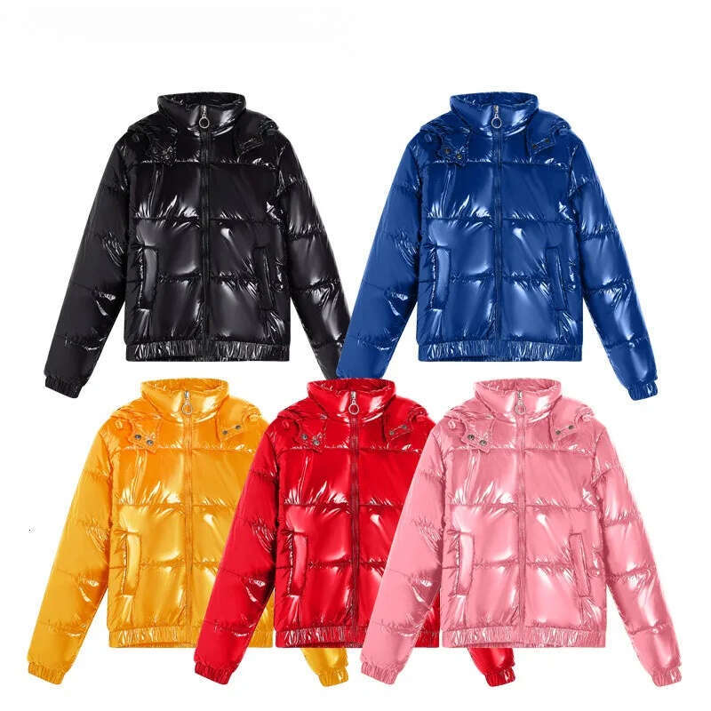 Women's Winter New Bright Face Cotton Padded Jacket Korean Version Fashionable Female Thickened Warm Versatile Hooded Coat