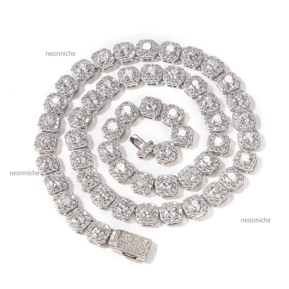 Necklace bracelet Moissanite Dia Custom Vvs Cuban k S Sier 8mm 12mm Large Tennis Chain Solid Back Hiphop