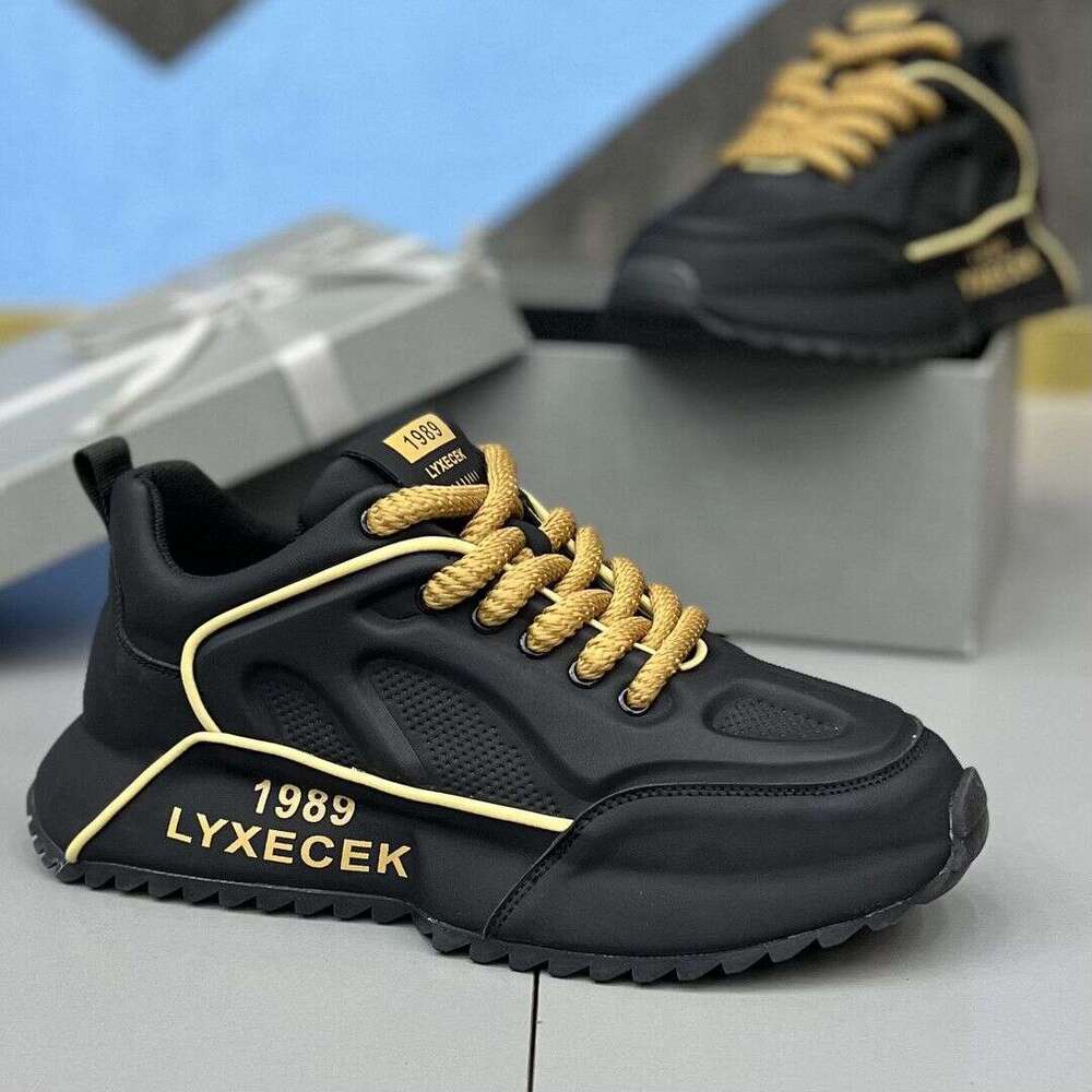 Black Versatile Sneakers Ins Men's Trendy Niche Stylish Running Student Personality Design Casual Shoes