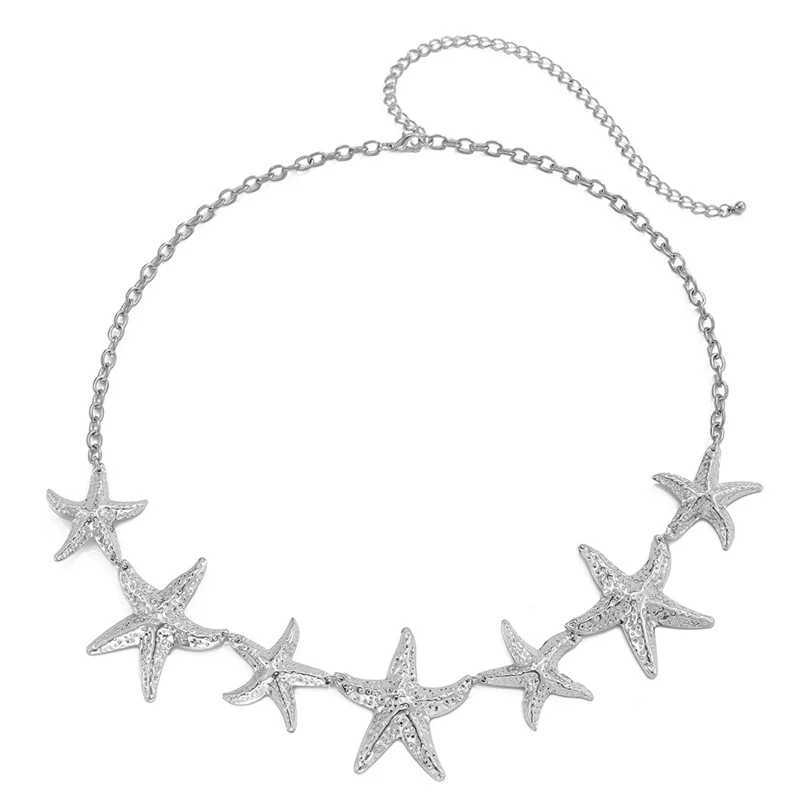 Ethnic style starfish waist chain accessory Bohen versatile belt wens dress with belt metal vintage X250410