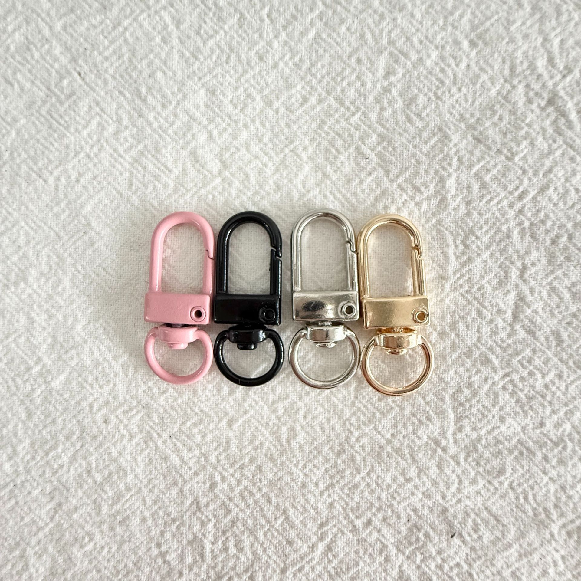 Colorful Metal 3-Part Small Gate Buckle Creative Minimalist DIY Jewelry Accessories Bag Keychain Clasp
