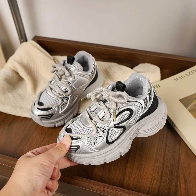 2024 New Childrens Sneakers School Versatile Tennis Shoes for Girls Fashion Chunky Breathable Kids Causal Boys Basketball ShoesT251110
