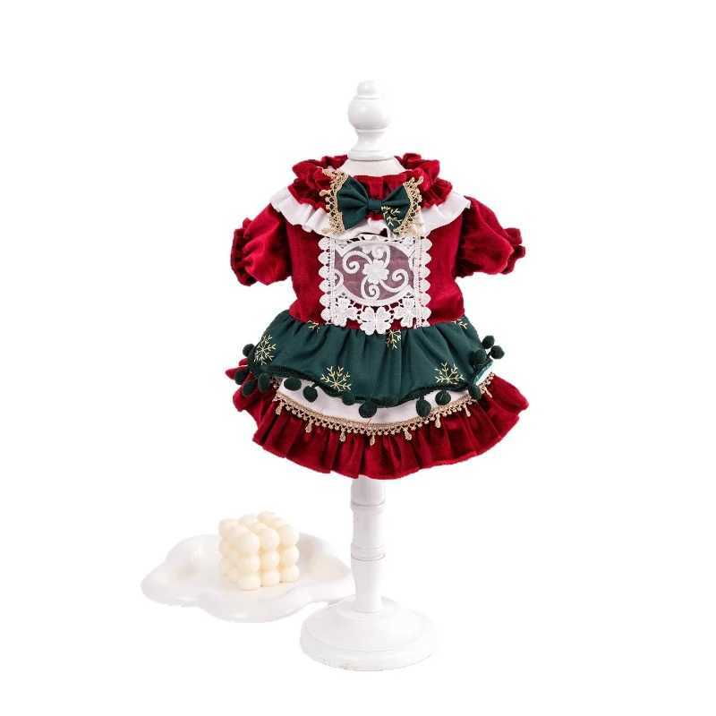 Christmas Dog Dress Winter Pet Clothes Small Dogs Maltese Yorkie Poodle Puppy Outfit Warm Velvet Skirt Cute Pet Costume Apparel J251110
