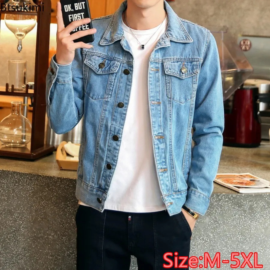 2025 mens denim jacket highquality cotton ultrathin Jean Coats trend motorcycle couple classic handsome men 250401