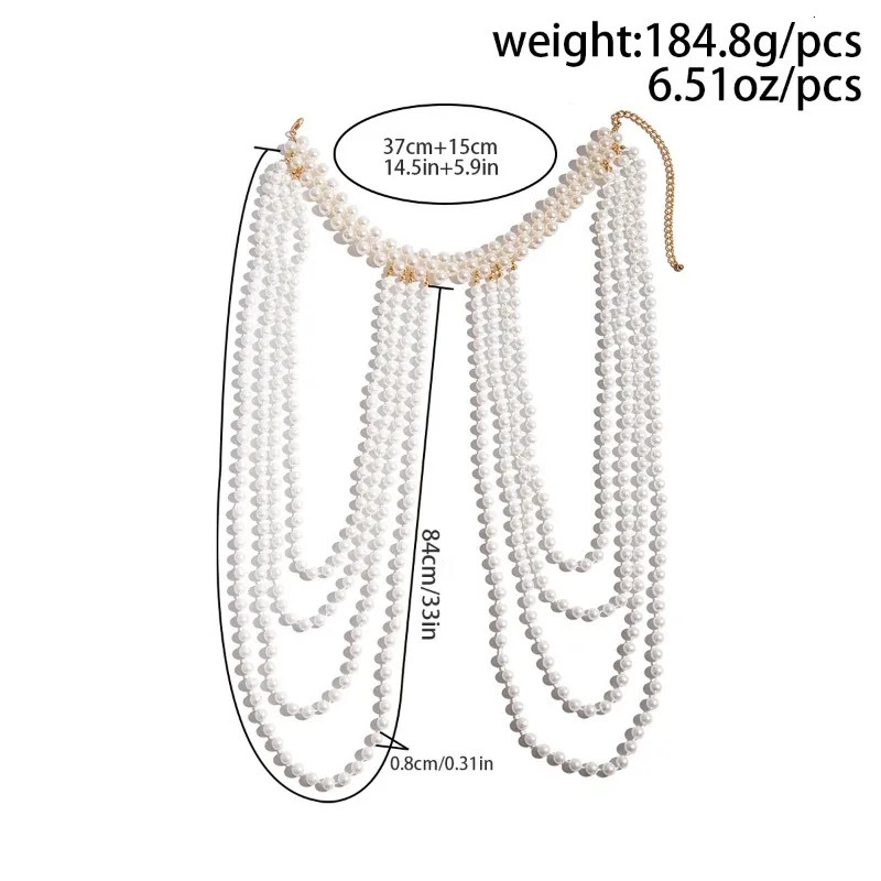 in 2025 Bridal Tassel Pearl Shoulder Chain Necklace for Women Elegant Shawl Wedding Jewelry Accessories 250409