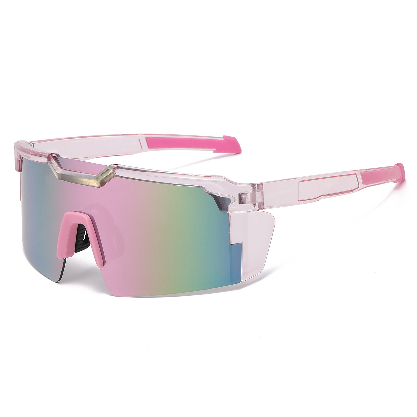 New Cross-Border Vibrant Cycling Sunglasses Windproof & UV-Protective Sunglasses European & American Outdoor Sports Coated Sunglasses