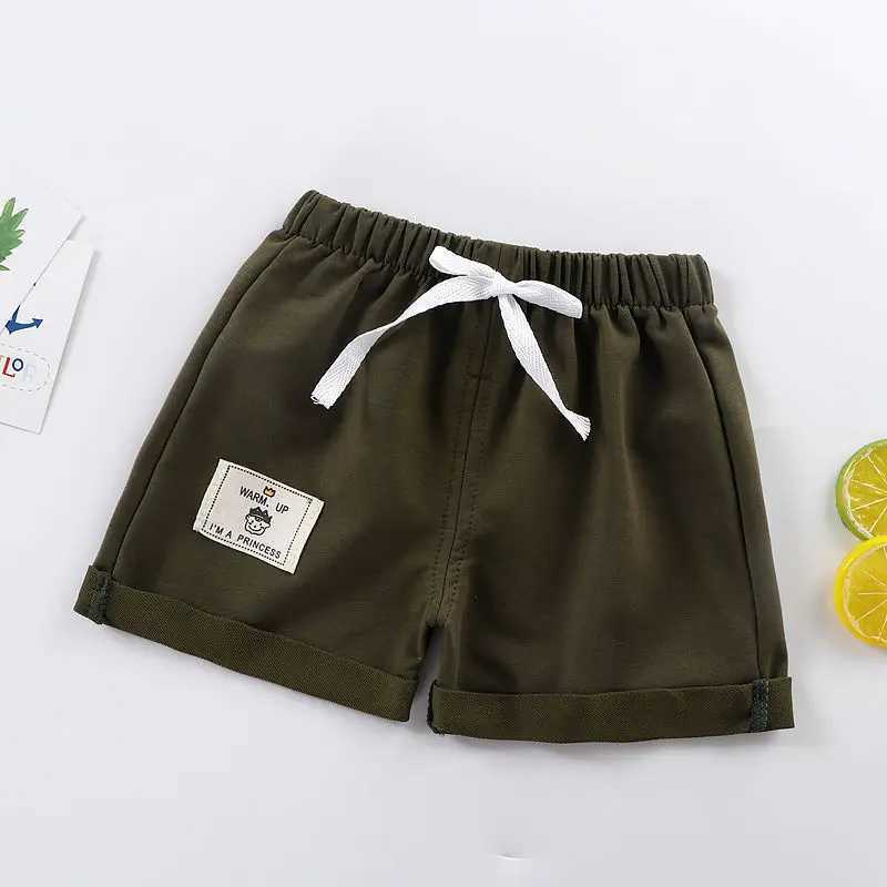 Childrens shorts 2023 summer elastic waist design childrens casual knitted shorts 12M to 5 years clothing childrens shorts Z250410