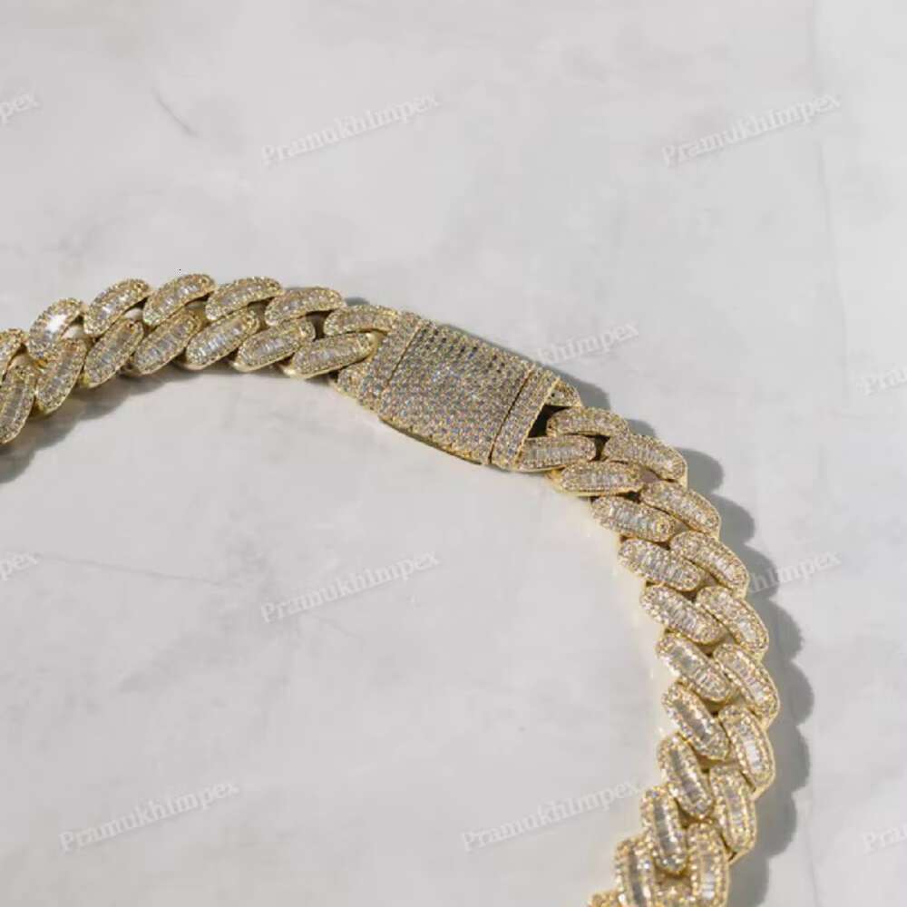 Hip hop men's Miami Cuban VVS silica necklace high-quality jewelry pure sier chain