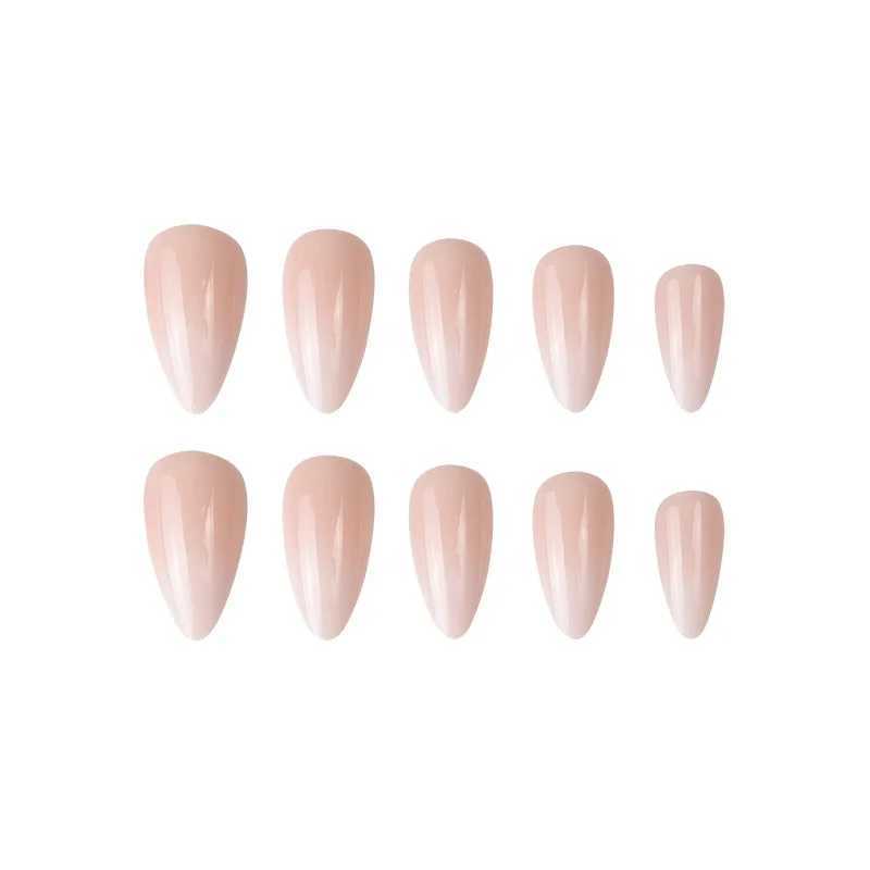 24 pieces/set almond gradient press used for nail art wearable fake nails single point ballet reusable fake nail tip completion W250410