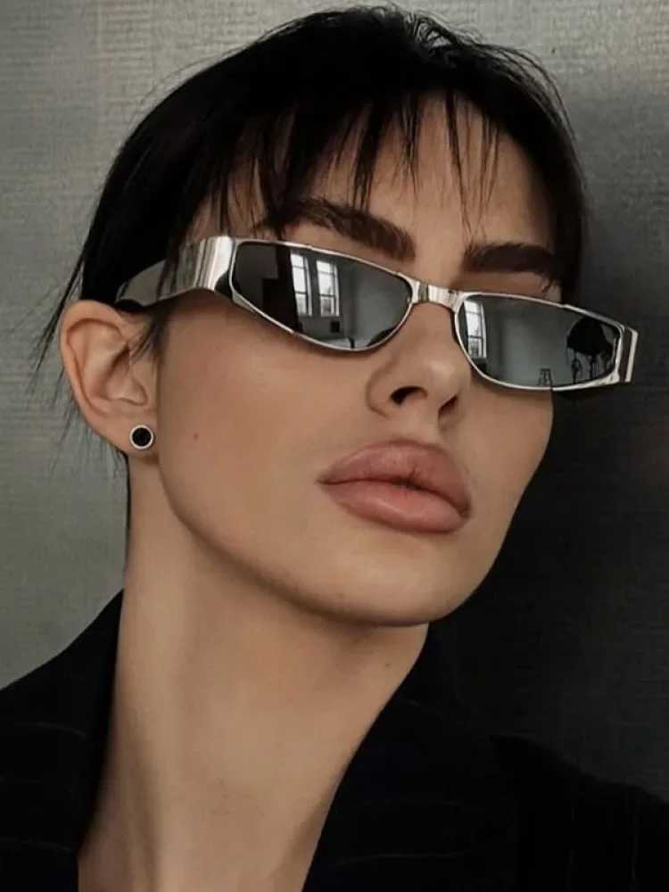 Silver Frame Y2K Cat Eye Sunglasses Women Small Narrow Frame Vintage Retro Sporty Punk Hip-Hop Style Fashion Sunglasses UV400W251108