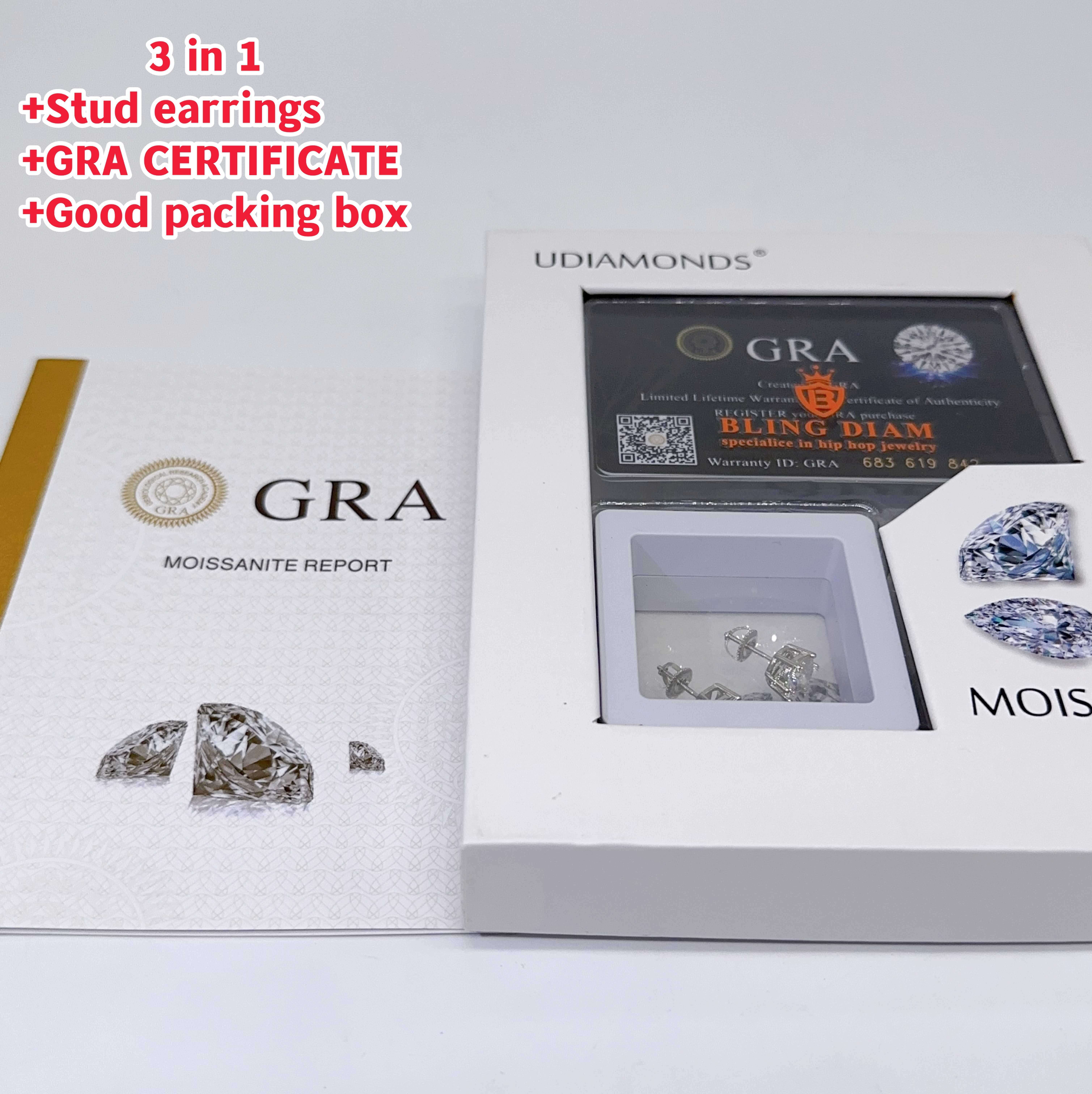 Dropshipping Pass Diamond Tester Sterling 925 Silver 6prong 4mm 5mm 6mm 7mm 8mm 9mm Moissanite Diamond Screw Back Stud Earrings