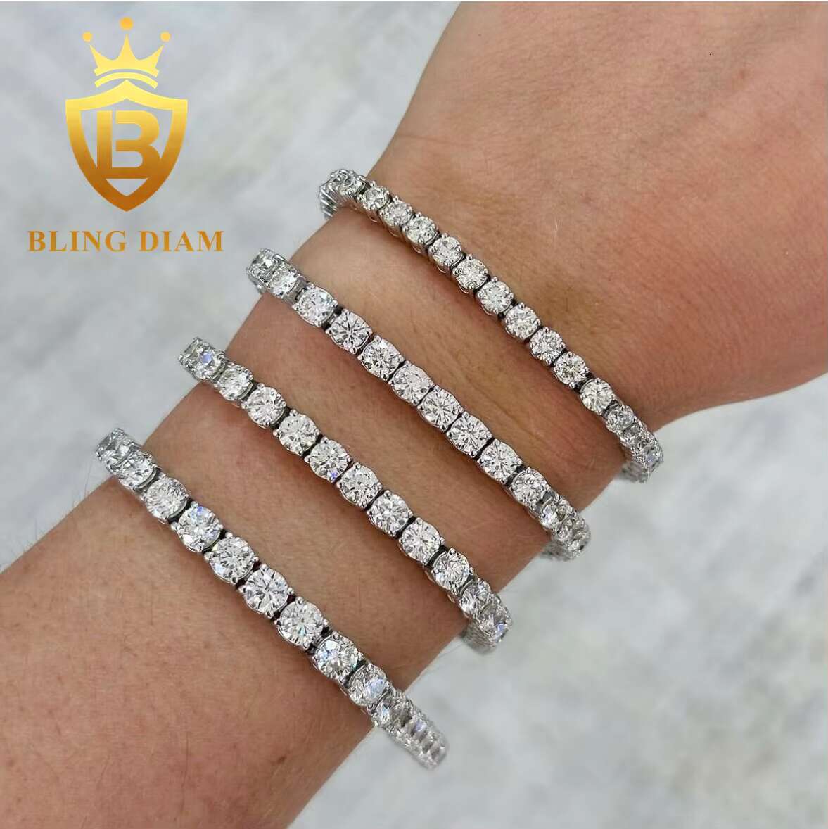 Hot Sale VVS Tennis Chain Moissanite 925 Sterling Silver 2mm-6.5mm Moissanite Diamond Hiphop Tennis Chain Necklace Bracelet