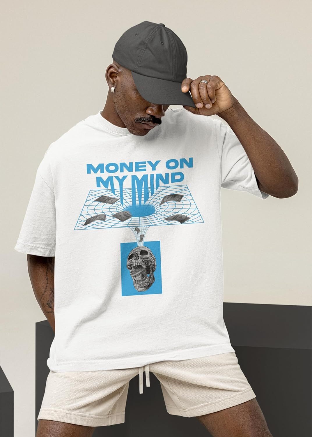 T shirt for Mens AJ 3 Lucky Shorts 3s Blue Shirt, Money Mind, Shirts Match Sneakers 2D Sneaker Graphic Tee Casual Tops Clothes Short sleeve cool