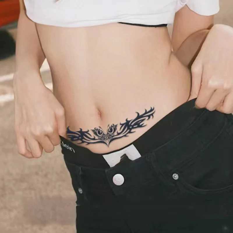 Sexy Banshee Temporary Tattoo Sticker Waterproof Durable Abdominal Waist Chest Scar Fake Tattoo Art Tattoo Temporary Female W250410