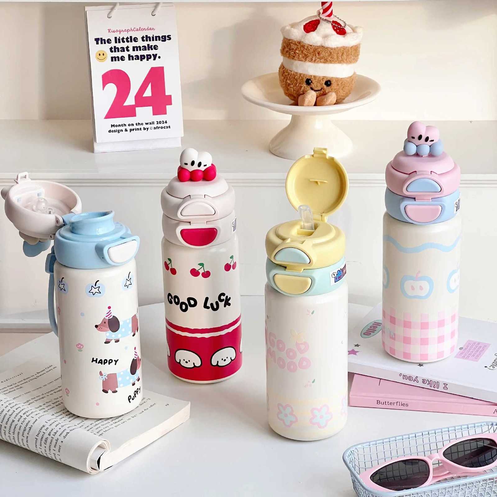Fashionable cup Cartoon childrens double layered water cupHot Water Cup tra Portable Versatile Design For Travel Unique Birthday Gifts Y251110
