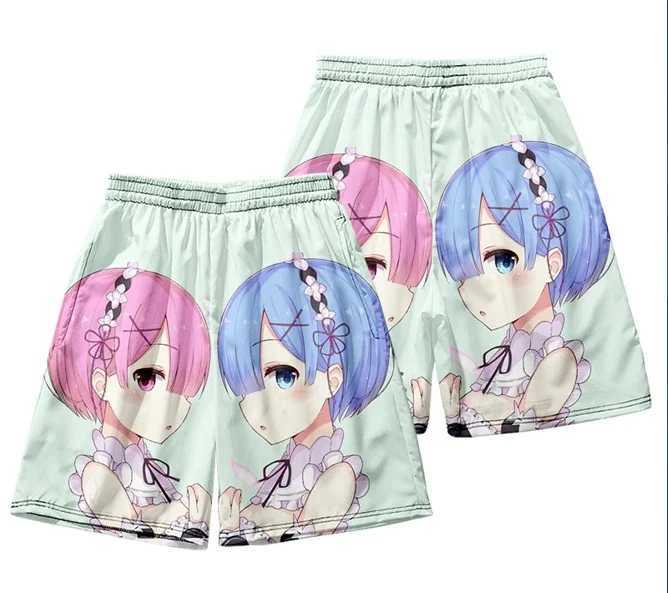 Life in Another World Begins from Scratch - Ram and Rem in Anime Boys Swimming Shorts X250410