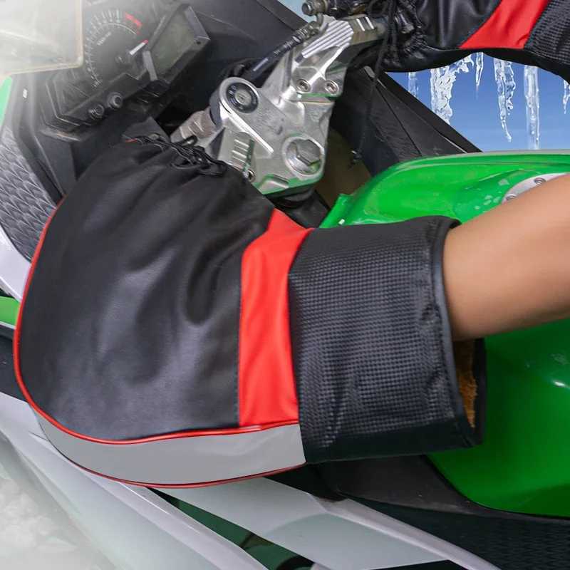 Winter Motorcycle Handlebar Cover Muffs Hand Protector Windproof Waterproof Thicken Warm Thermal Mobile Handle Bar Cover Gloves S25118