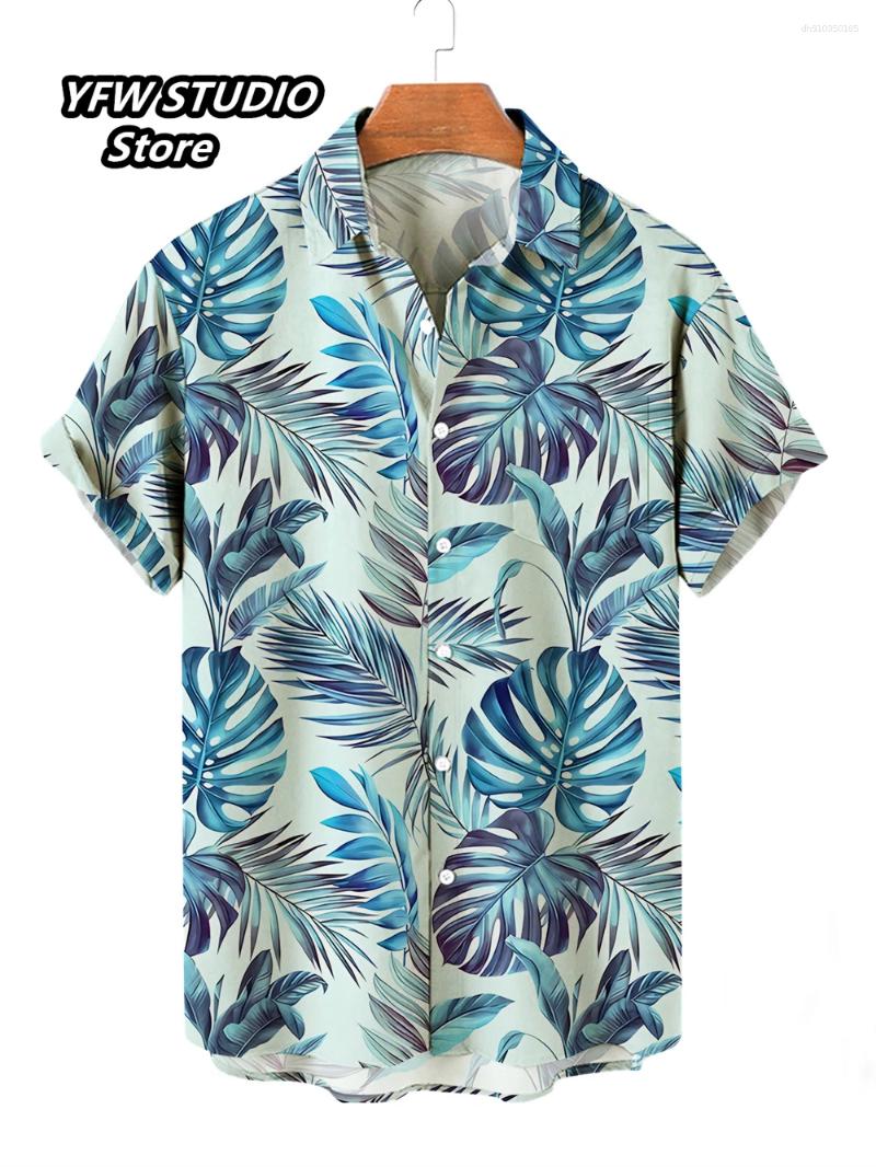 Men's Casual Shirts Hawaiian 3D Printed Shirt Vacation Short Sleeve 2025 Summer Beach Style Collar Button Up