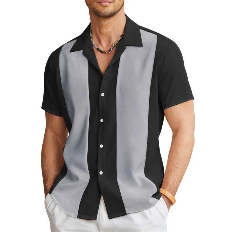 Mens shirt pattern 3D printed short sleeved casual outdoor Hawaiian mens button up shirt soft and comfortable material X250410