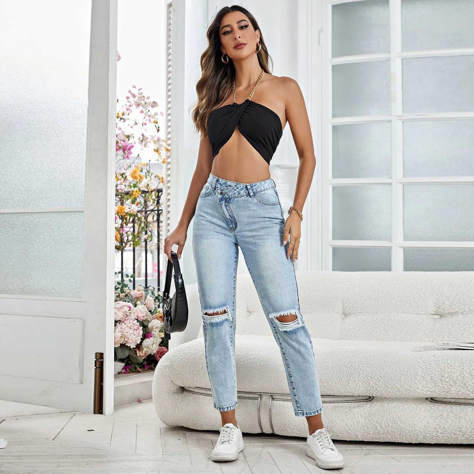 Flared Jeans Ripped Jeans Straight Leg Jeans For Women Brunt Work Pants Y2k Baggy Jeans High Waisted Cargo Pants Ropa De Mujer C251110