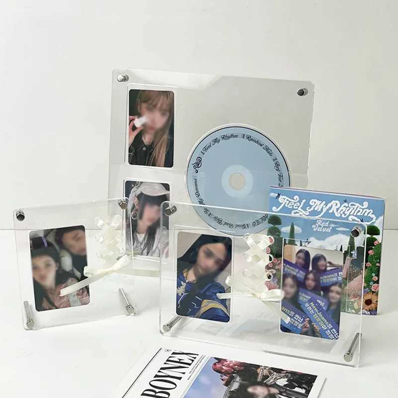 Ins Cd Picture Display Stand Poster Holder Transparent Acrylic Photo Frame Idol Postcards Protector Album Home Room Decor L251110 H260306